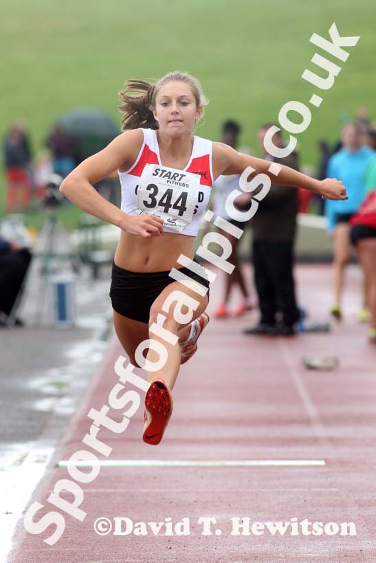 Emily Gargon (Gateshead) winner of the under-17s triple jump at the Northern Under-17s and 15s Championships, Liverpool.